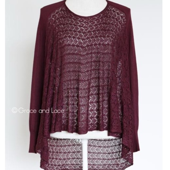 GRACE & LACE OPEN KNIT LIGHT WEIGHT TWO FIT KNIT CARDIGAN One size fits most NWT - Picture 8 of 11